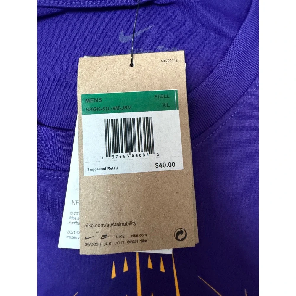 Nike Minnesota Vikings NFL Dri-FIT Purple Graphic Shirt Mens XL NKGK-51L-9M-JKV